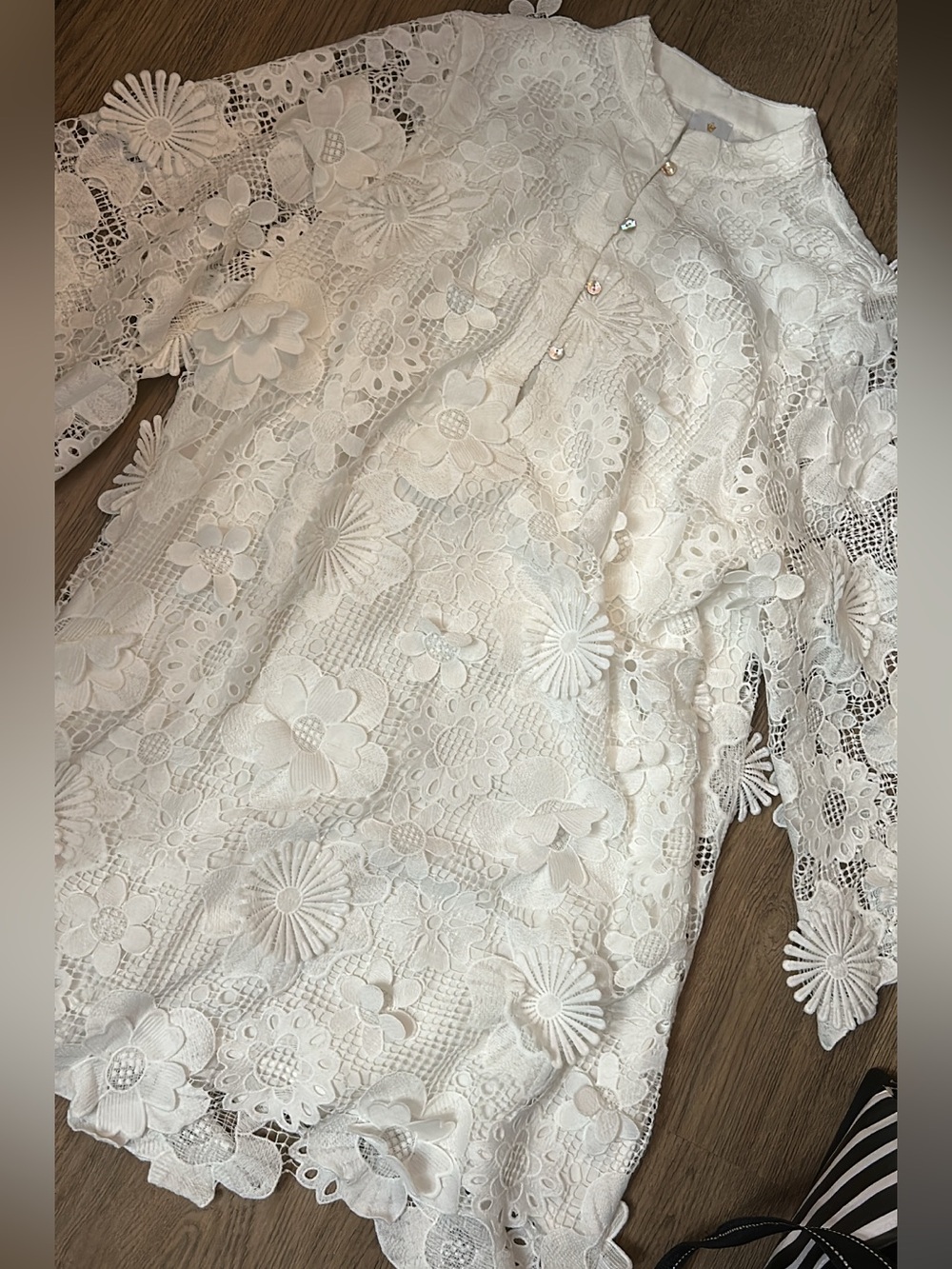 White Floral Lace Women's Dress